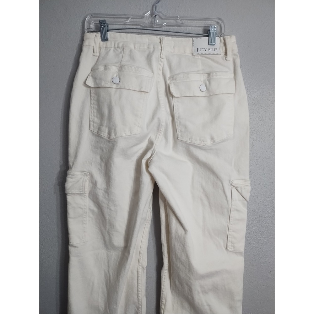 Judy Blue High Rise Cargo Straight Leg Preppy Boho Neutral Stretch Soft Pants 30 - Picture 9 of 10